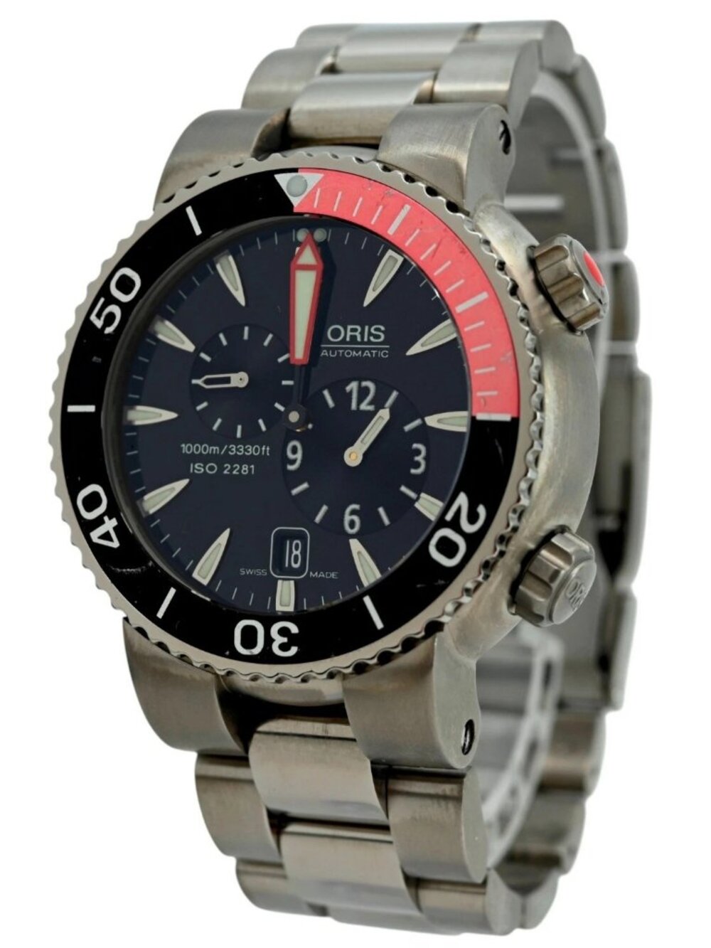 Oris 44mm Men's Regulator Diver Automatic Titanium 1000M Watch! Ref: 649-7541!